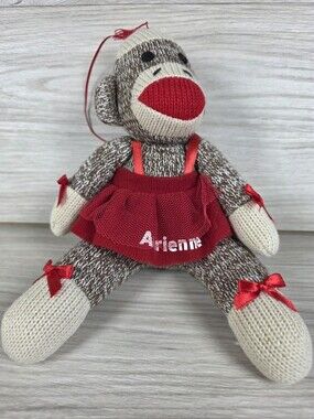 Personal Creations Sock Monkey Doll w Red Skirt 8" SU36